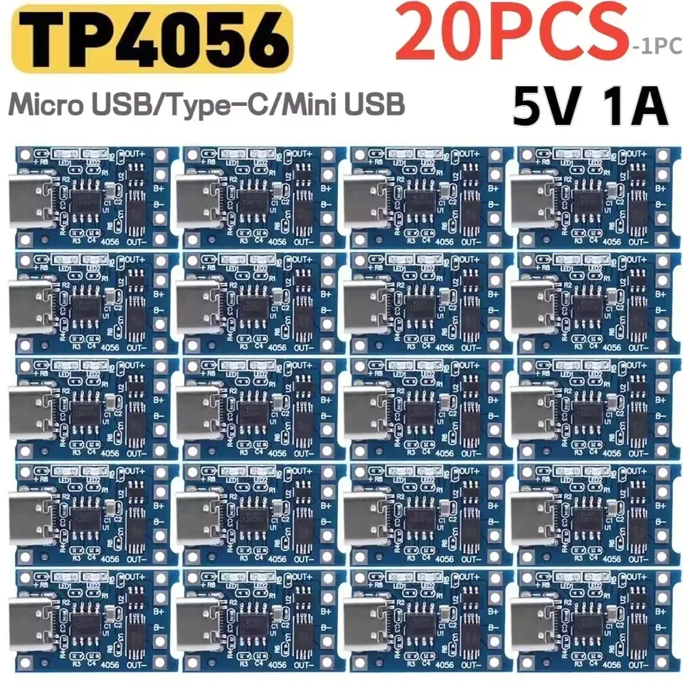 1-20PCS Type-c/Micro/Mini USB  - Tp4056 Module ulasan dan harga